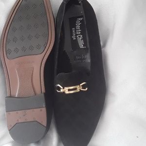 Roberto Chillini Black "Swings"Loafers, Sz 10.5